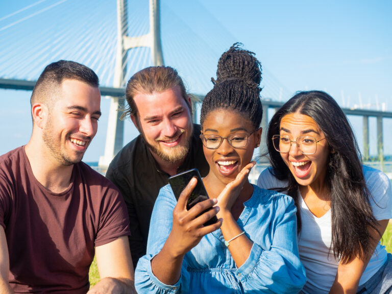 photo of smiling friends