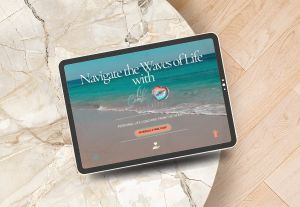 Image of Life Compass Coaching website on a tablet on a table.